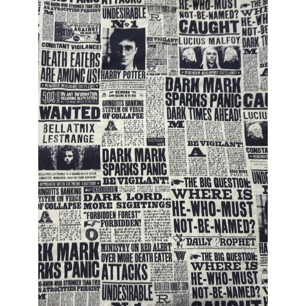 Pottery Barn Harry Potter Daily Prophet Duvet Cover TWIN Newspaper Rare Bedding
